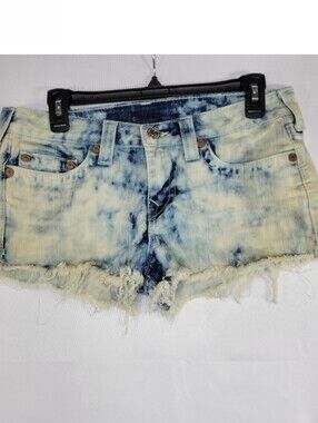 TRUE RELIGION Bobby Cut-Off Low Rise Denim Shorts Size 32